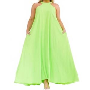 NEW KAREN T DESIGN flowy maxi dress in lime